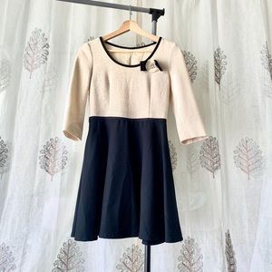 Black/white Wool dress